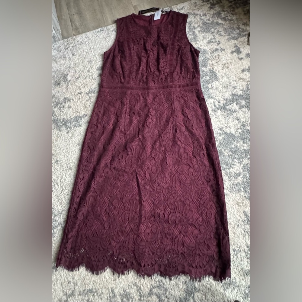 Banana Republic Strapless Burgundy Lace Dress